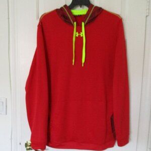 Under Armour Mens L/S Red Hoodie Sweatshirt w/Kangaroo Pocket - Size 2XL
